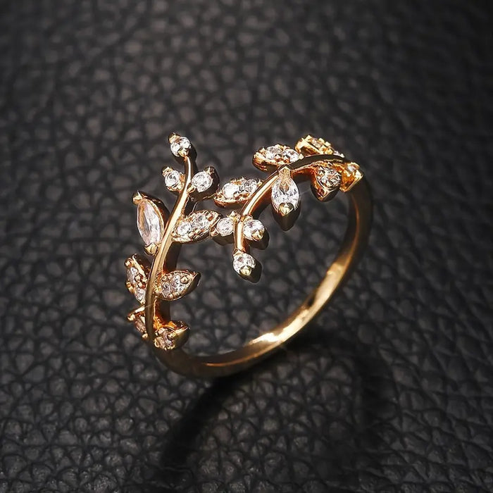 Leaf Zirconia Ring