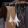 Sterling Silver Long Flower Earrings 1