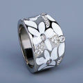 Enamel Flower Band Ring