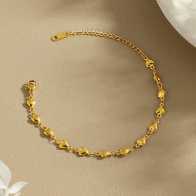 Gold Heart Chain Bracelet