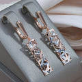 Two-Tone Rectangular Stud Earrings