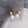 Gold Pearl Stud Earrings