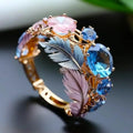 Colorful Feather Ring