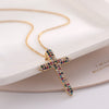 Colored Zircon Cross Necklace 1