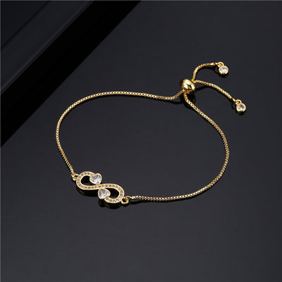 Zircon Heart Infinity Bracelet