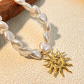 Pearl and Sun Pendant Necklace