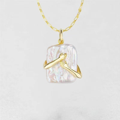 Square Baroque Pearl Necklace