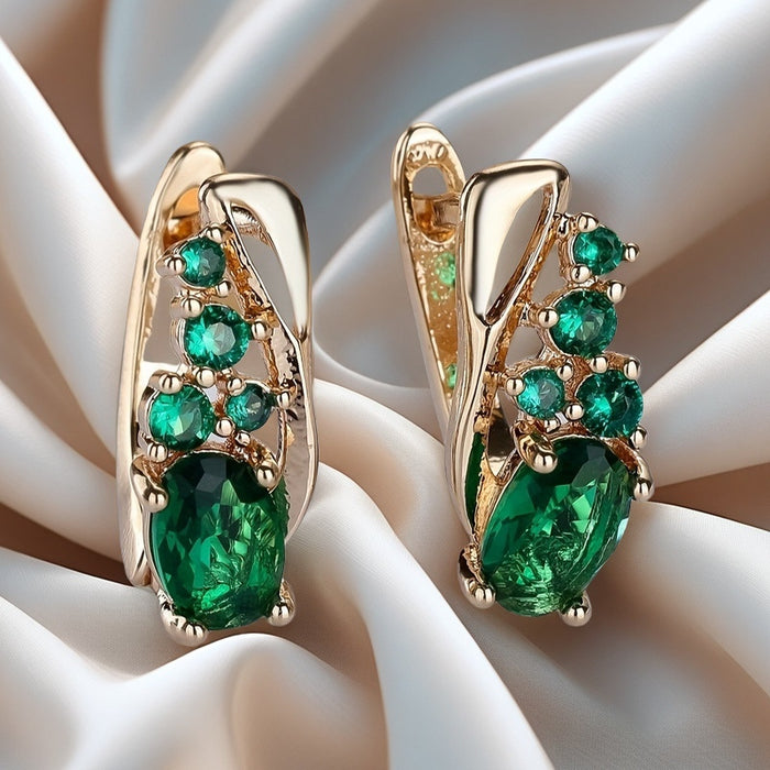 Colored Zircon Drop Earrings