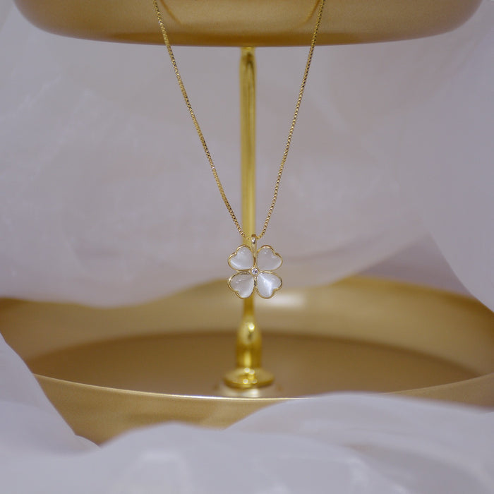 White Clover Pendant Necklace