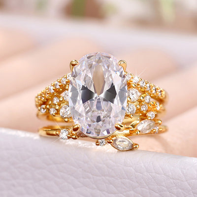 Oval Zircon Ring Set
