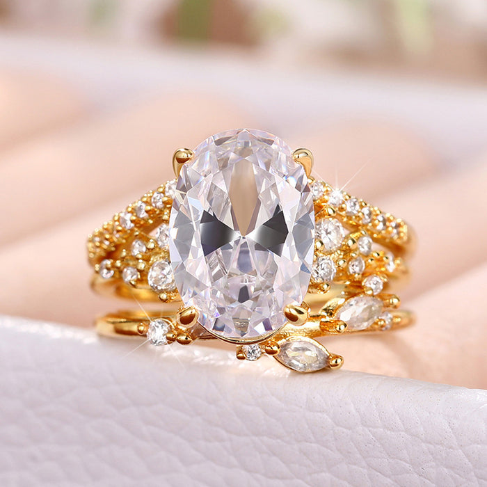 Oval Zircon Ring Set