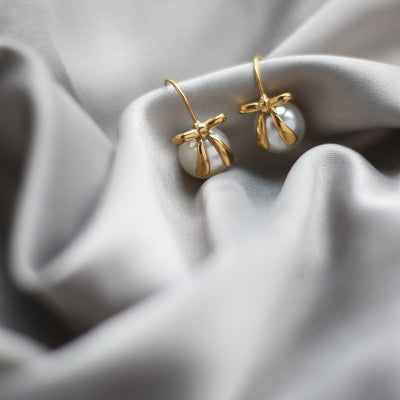 Pearl Bow Earrings