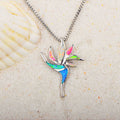 Opal Flower Pendant Necklace