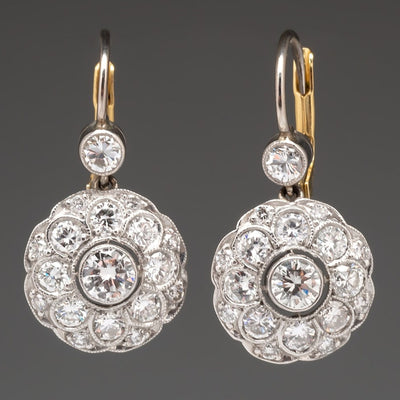 Round Crystal Drop Earrings