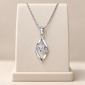 Twisted Zirconia Pendant Necklace