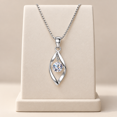 Twisted Zirconia Pendant Necklace