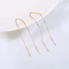 Gold Wave Threader Earrings 2