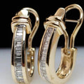 Crystal Baguette Hoop Earrings