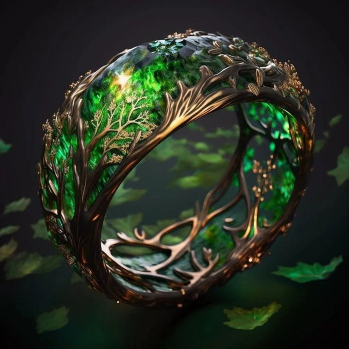 Malachite Vine Statement Ring