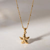 Golden Starfish Pendant Necklace 1
