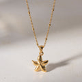 Golden Starfish Pendant Necklace