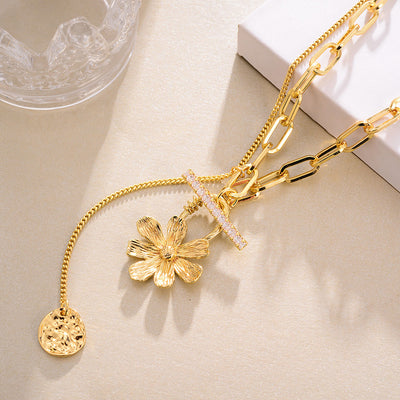 Four Leaf Clover Lariat Necklace