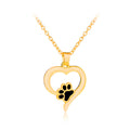 Open Heart Paw Necklace