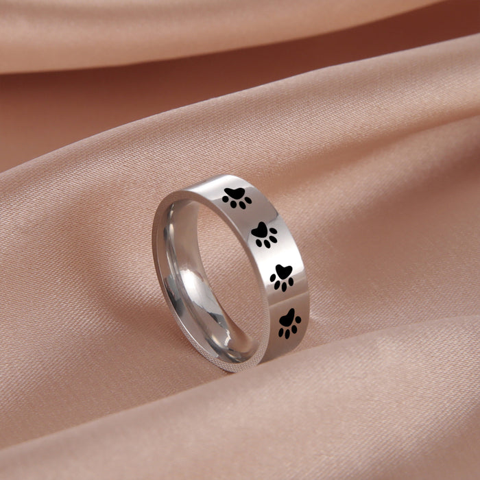 Paw Print Band Ring