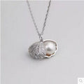 Pearl and Crystal Locket Necklace
