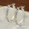 Two-Tone Engraved Hoop Earrings 1