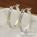 Two-Tone Engraved Hoop Earrings