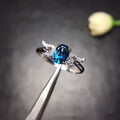 Blue Topaz Crystal Ring