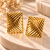 Textured Gold Wave Earrings 1
