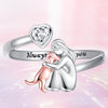 Girl and Dog Heart Ring 1