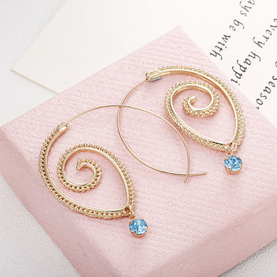 Gold Spiral Hoop Earrings