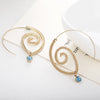 Gold Spiral Hoop Earrings 2