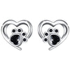 Open Heart Paw Stud Earrings 2