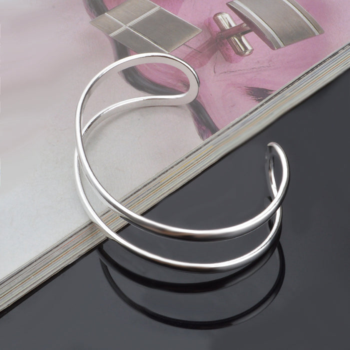Silver Wave Cuff Bangle
