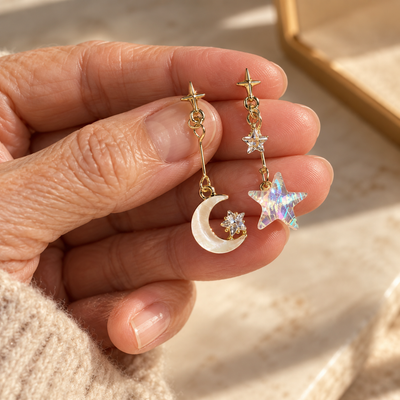 Colorful Star and Moon Earrings