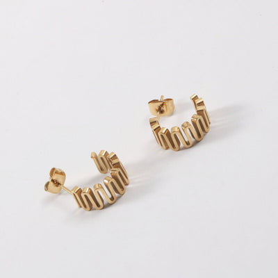 Twisted Gold C Earrings