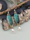 Turquoise Pearl Drop Earrings 2