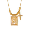 Zircon Cross Pearl Necklace 2