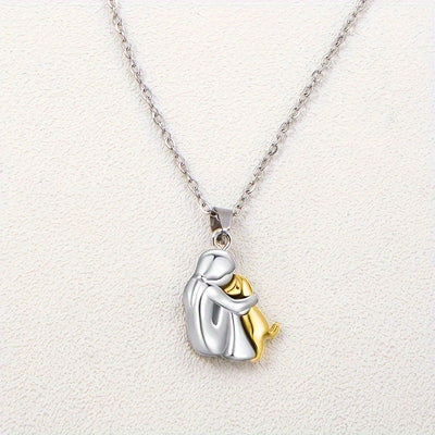 Girl and Dog Hug Necklace