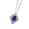 Sapphire Blue Flower Pendant Necklace 2