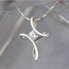 Silver Cross Crystal Pendant Necklace 1