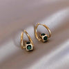 Vintage Green Zirconia Earrings 1