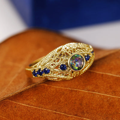 Vintage Colorful Glass Ring