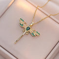 Vintage Dragonfly Pendant Necklace