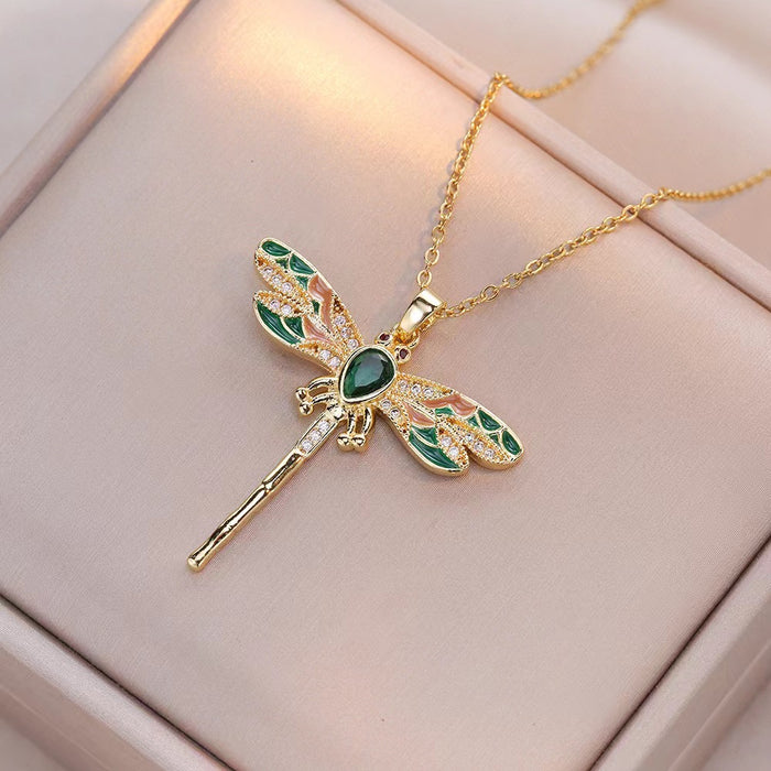 Vintage Dragonfly Pendant Necklace