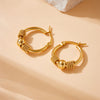 Vintage Gold Beaded Hoop Earrings 1